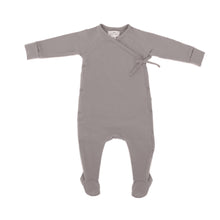 Load image into Gallery viewer, Crossover romper with side tie fastening WARM GREY
