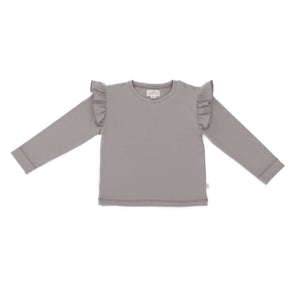 Top with frills WARM GREY
