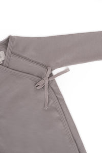 Crossover body with side tie fastening WARM GREY